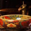 Chậu rửa tay nghệ thuật bồn rửa bồn rửa bồn rửa bồn rửa bồn tắm cổ điển trên sàn catwalk kiểu Mỹ - Hình ảnh 2